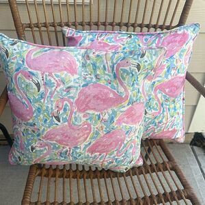 Flamingo Tropical Printed Outdoor Pillows 16”x16”